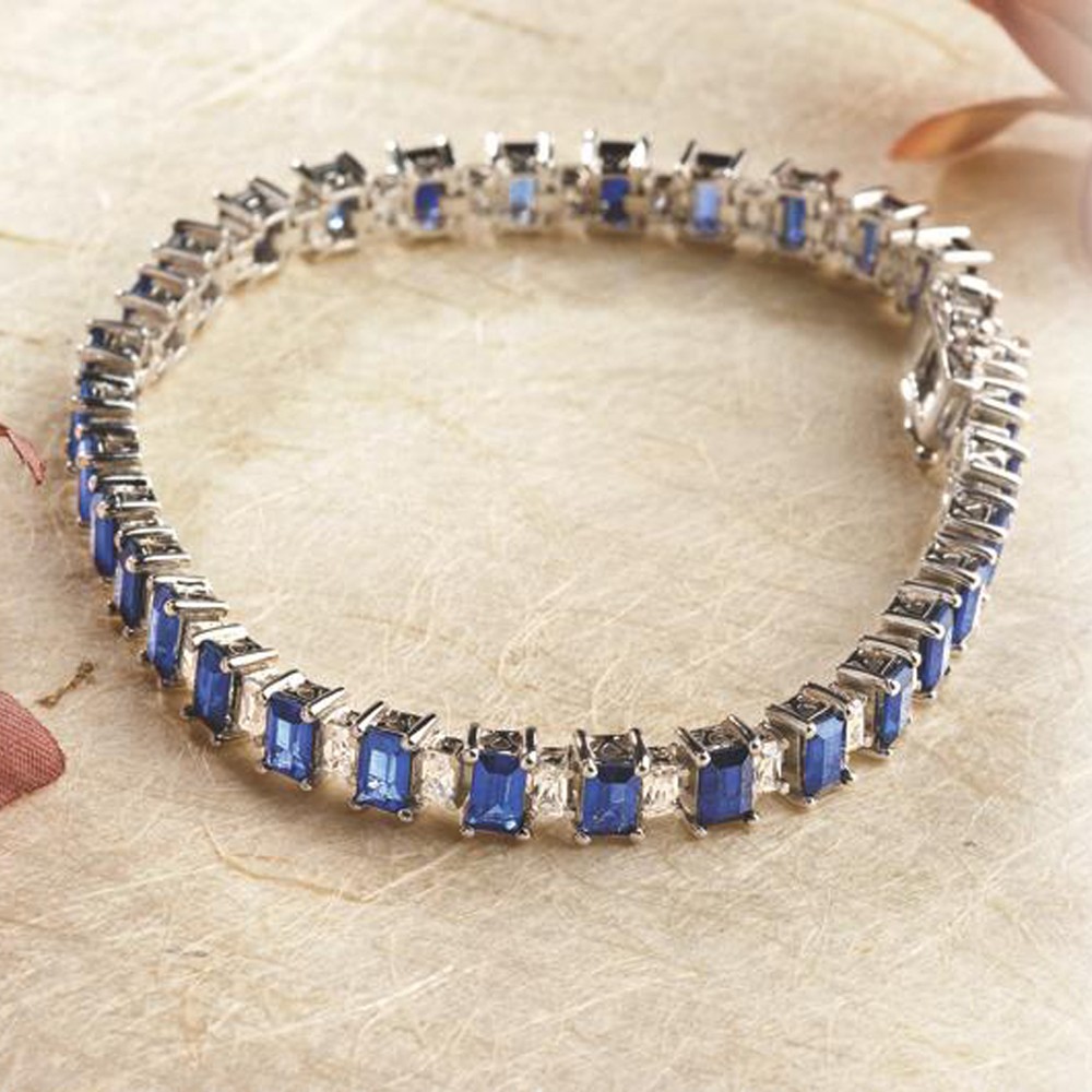 Ceylon Lab-created Sapphire Bracelet