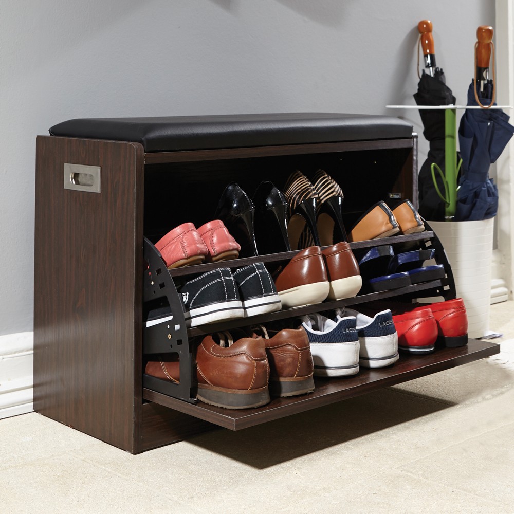 Deluxe Shoe Ottoman - Walnut