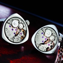 Meccanico Cufflinks - Silver Finish